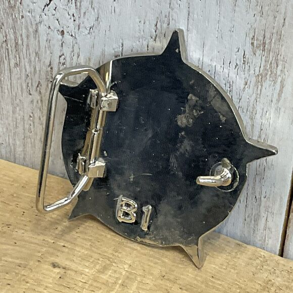 Old Glory Nautical Star Belt Buckle Mens Red Black Enamel Mariner Compass - Picture 5 of 6